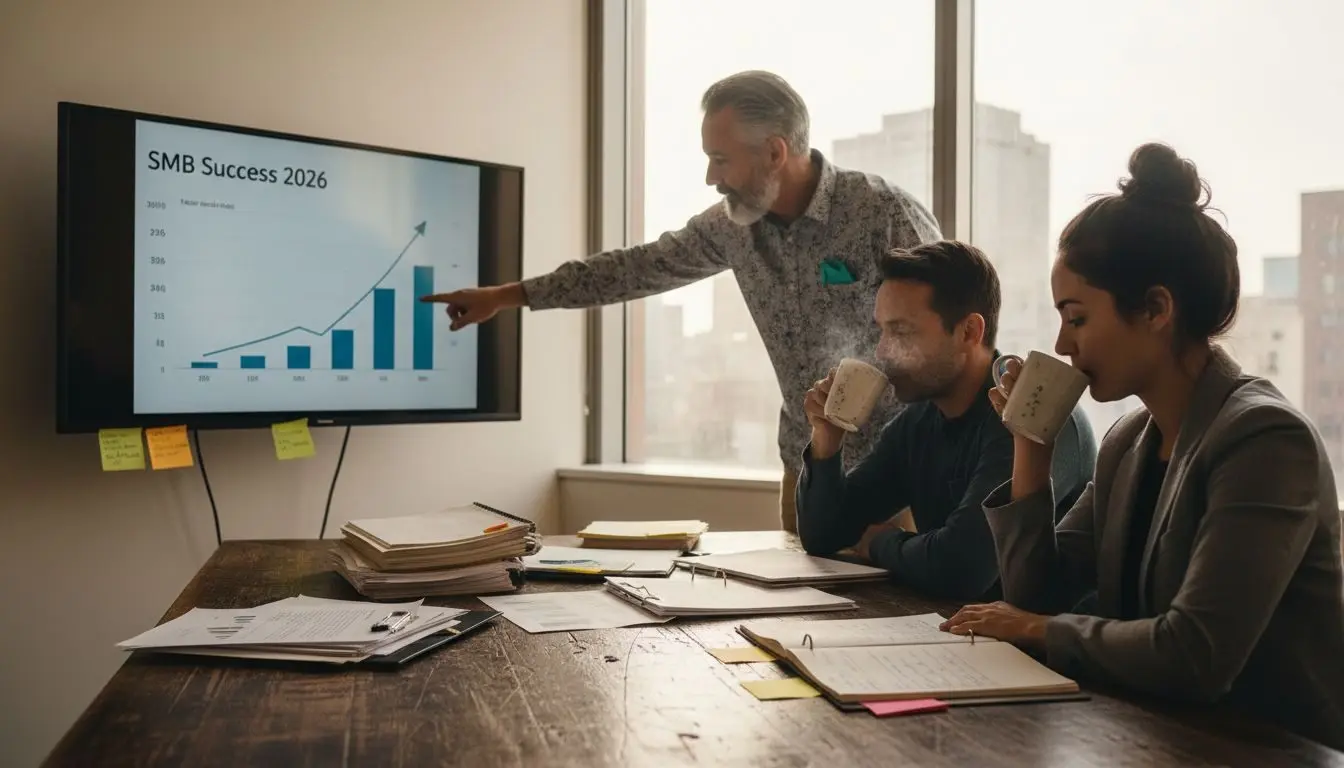 Team meeting reviewing marketing strategy results