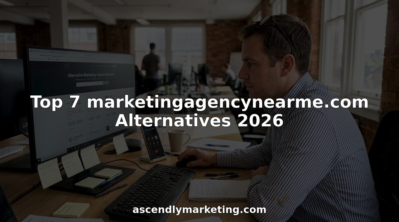 Business owner searches marketing agencies online