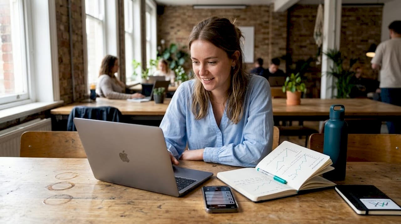 Marketer analyzing social platform campaign stats