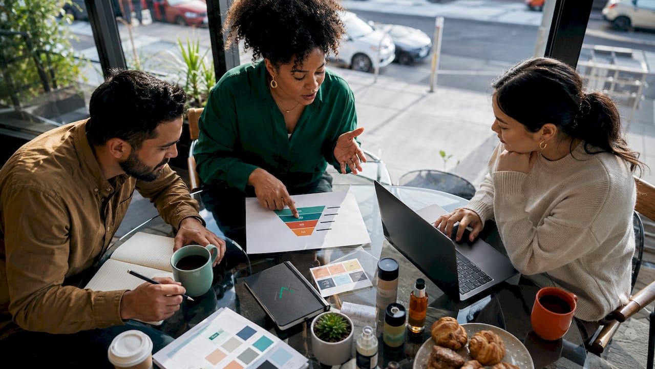 Small business team discussing inbound marketing