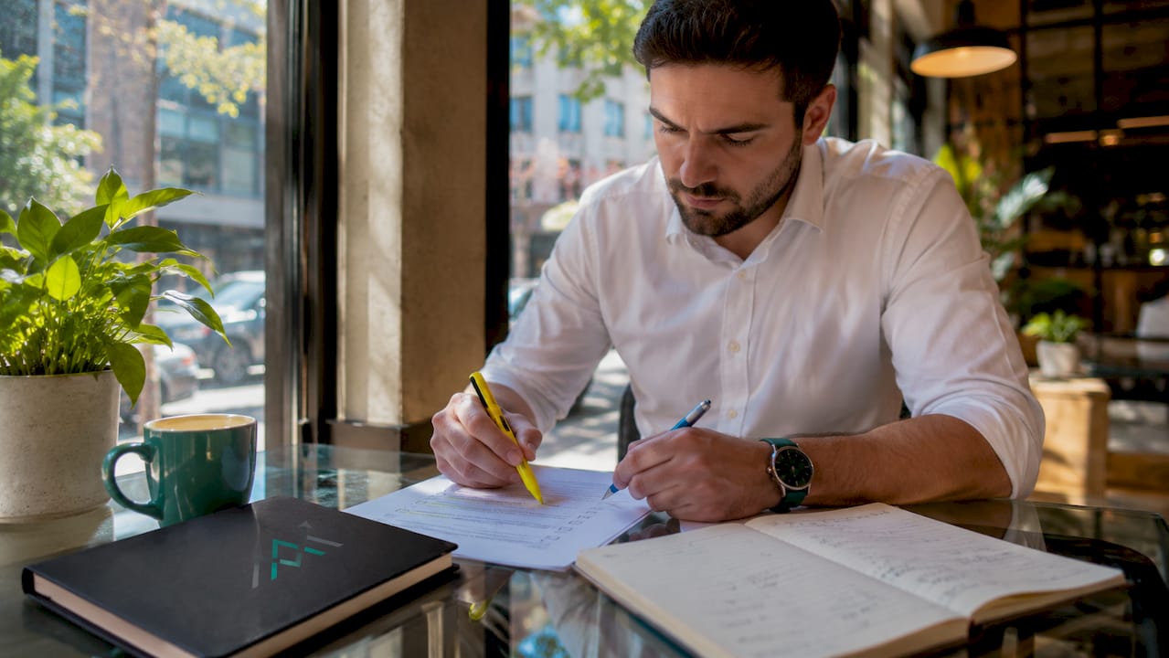 Person reviewing SEO checklist at home desk