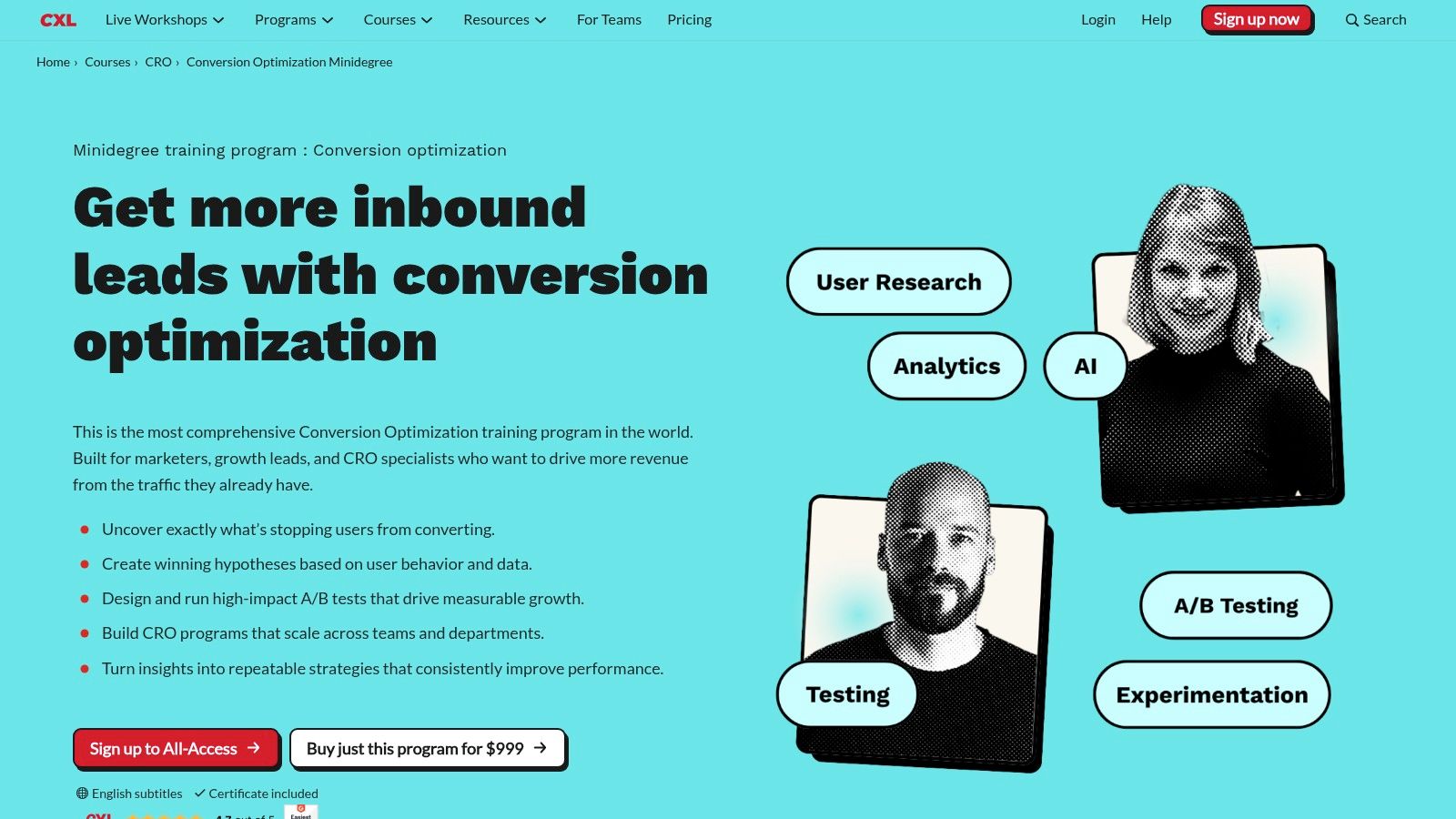 Cxl – conversion optimization minidegree (and all‑access membership)