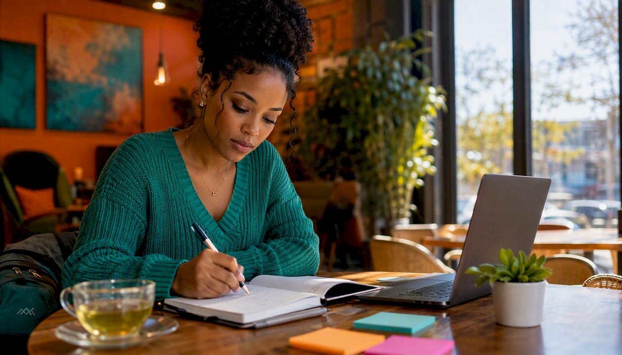 Woman planning digital growth strategy