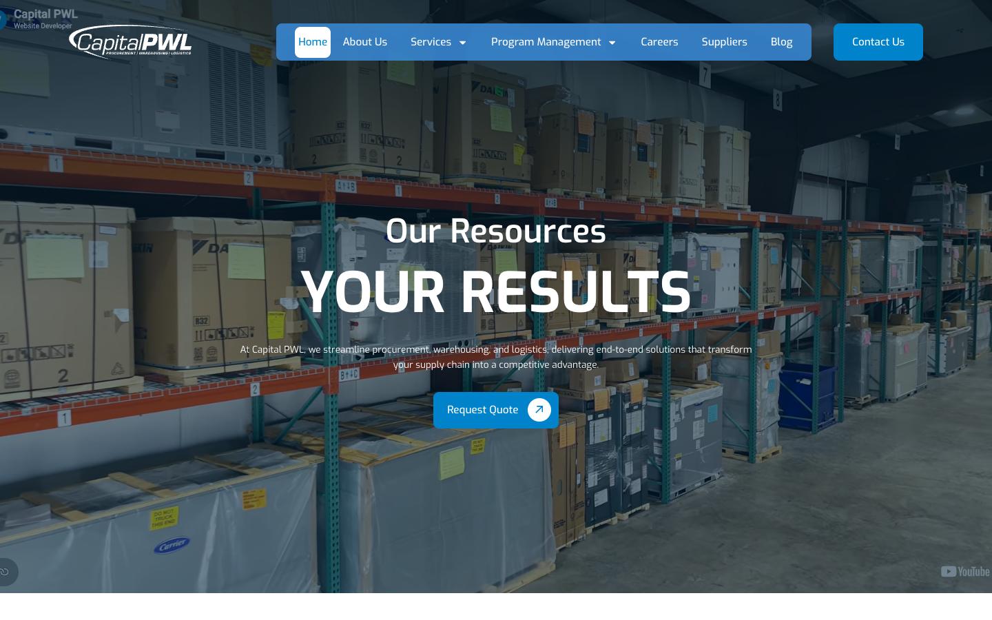 Homepage of the capital pwl website, built on wordpress by ascendly