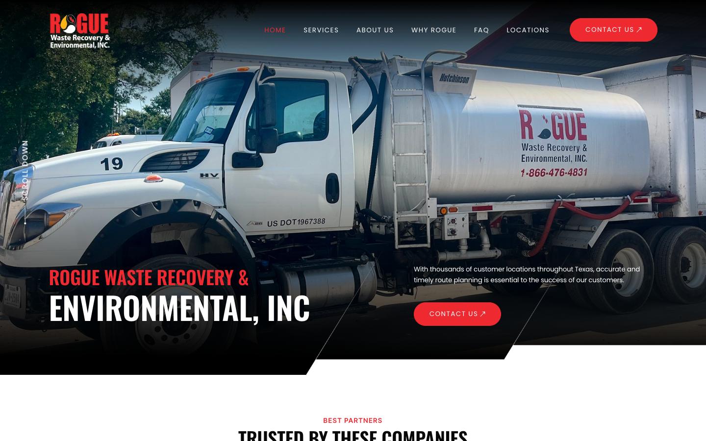 Homepage of the rogue environmental website, built on wordpress by ascendly