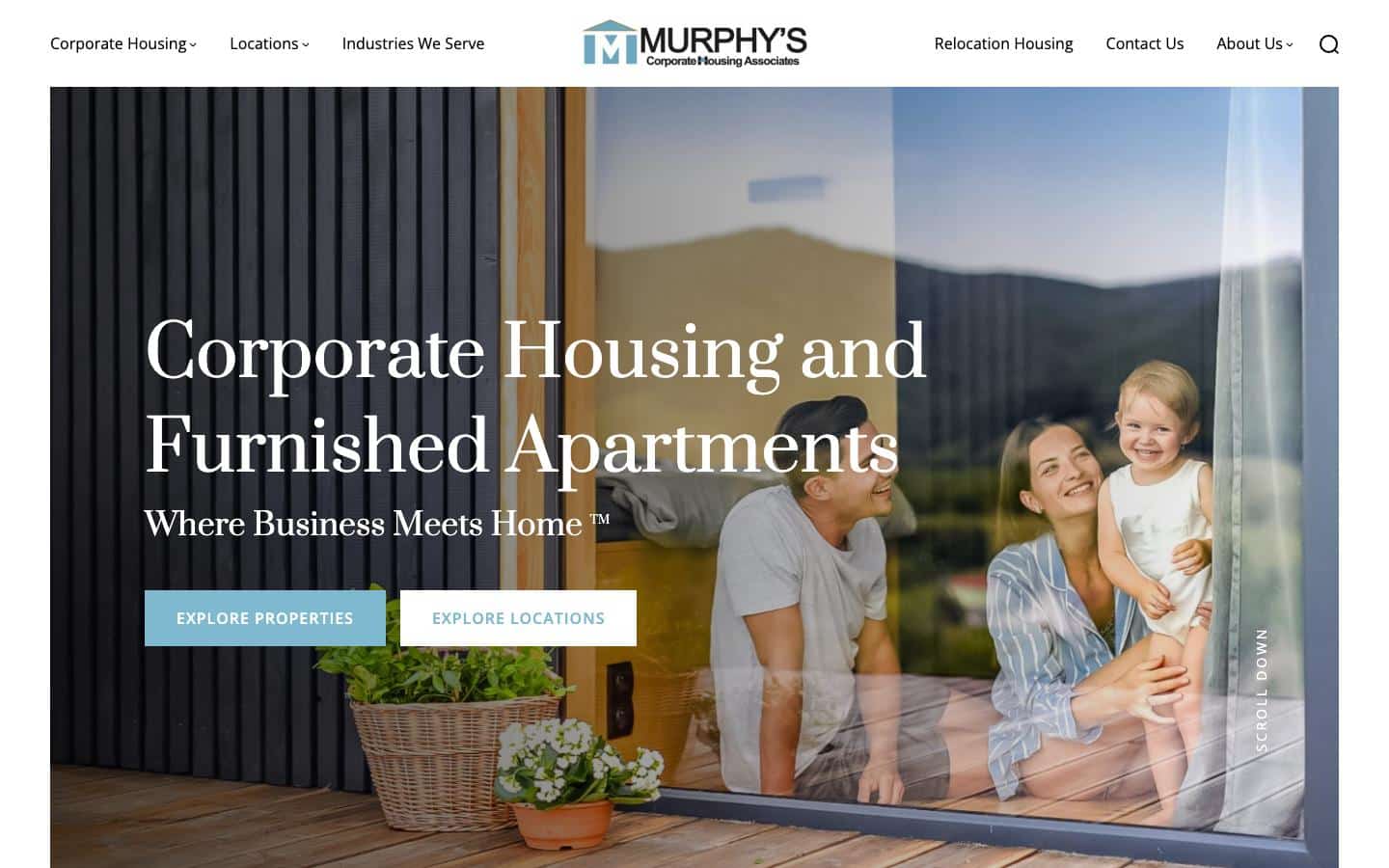 Murphy's Corporate Housing Associates website homepage, designed and built by Ascendly