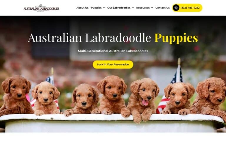 Australian Labradoodles of Texas website our team built