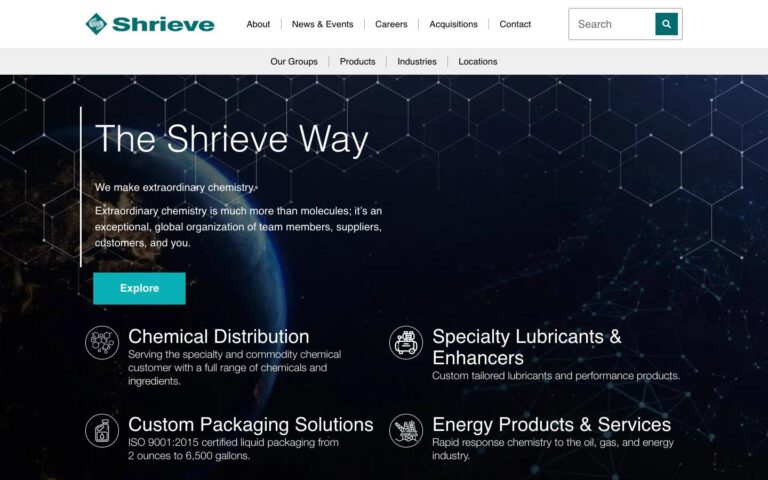 Shrieve Chemical website our team built